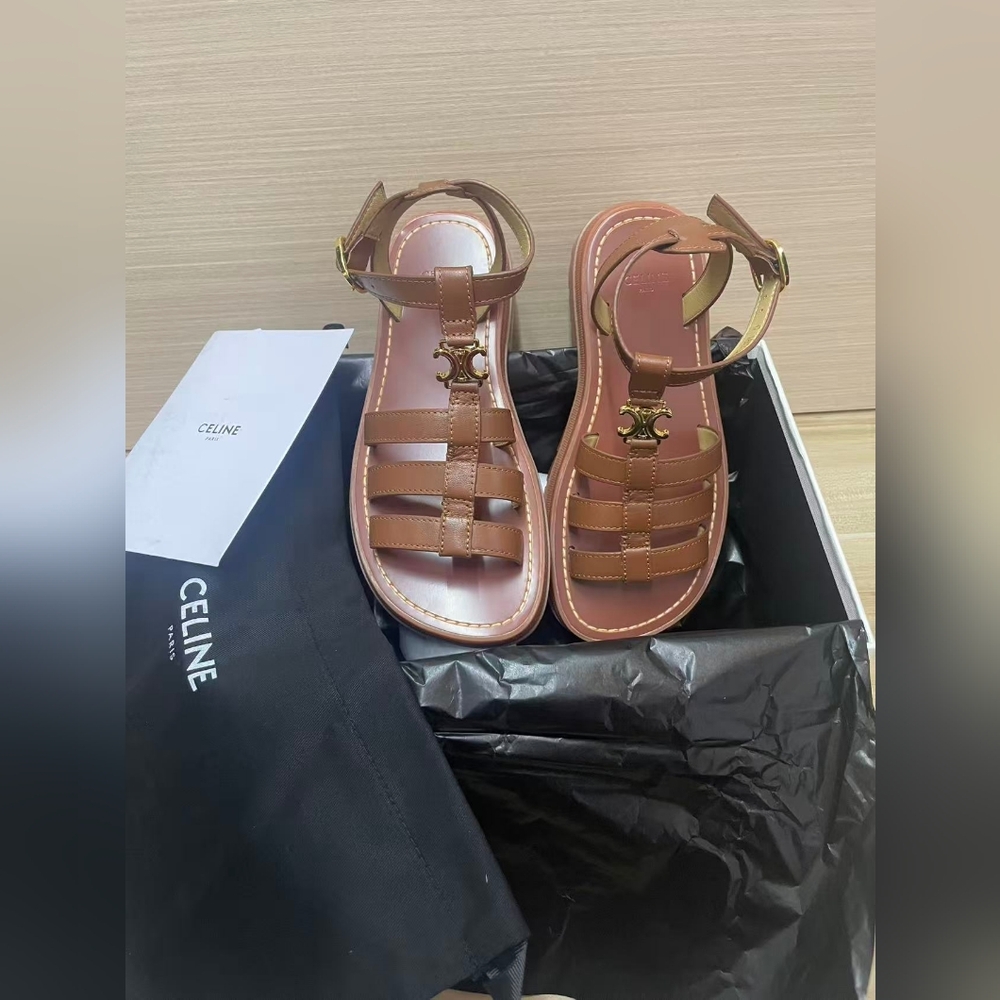 Celine Triomphe leather sandal